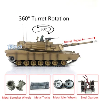 شراءAU Stock HL 1/16 مقياس 6.0 ترقية M1A2 Abrams دبابة مع جهاز للتحكم عن بُعد 3918 360 برميل الإرتداد