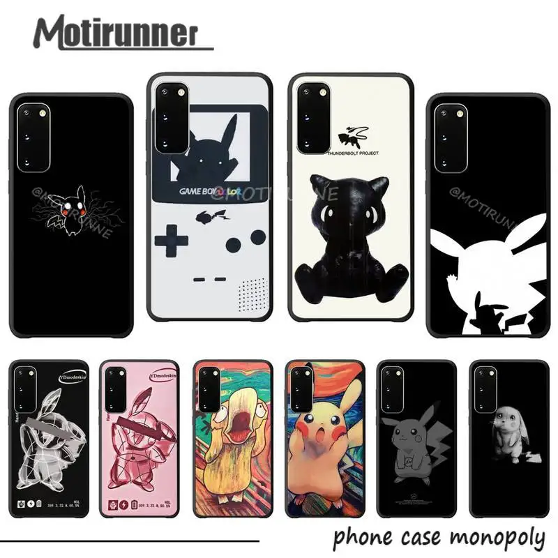 Original DIY Design Pikachu Phone Case Coque For Samsung Galaxy S9 S10 S20 Plus Note8 Note9 Note10 A80 A01 Silicone Cases Cover | Мобильные
