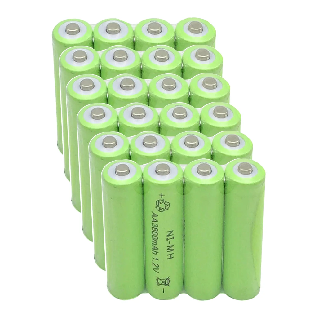 Quality Goods AA 24PCS  AA  3800mAh  NI-MH 1.2V Rechargeable  Battery 14mm*50mm Nickel-Metal Hydride Batteries Pre-Charged 2A