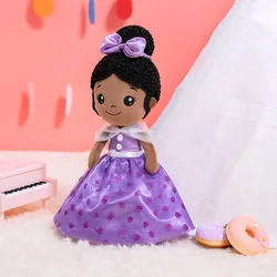 Muñeca de peluche de princesa para niñas, juguete de peluche para niños, muñeca de bebé afroamericano, muñeca bonita y dulce