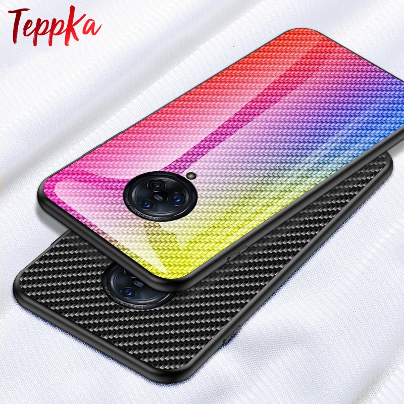 TeppKa КРЫШКА ДЛЯ VIVO NEX 3 чехол из углеродного волокна Текстура стекло гибридный