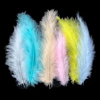 

100Pcs/Lot Natural Turkey Marabou Feathers For Home Party Accessories DIY 10-15cm Colored Real Feather Crafts Wedding Decoration