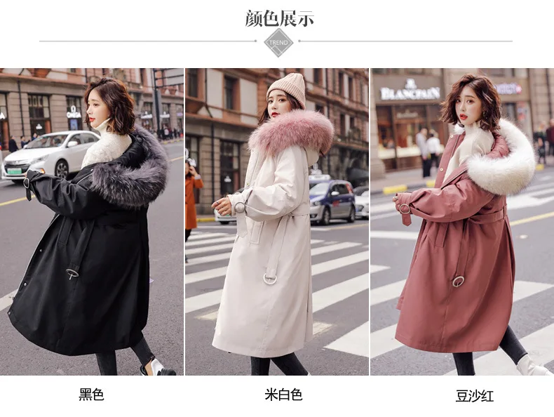 Winter Mid-length over-the-Knee Hooded Thick down Jacket Korean-style Waist Hugging Lace-up Loose-Fit Down Jacket Women's