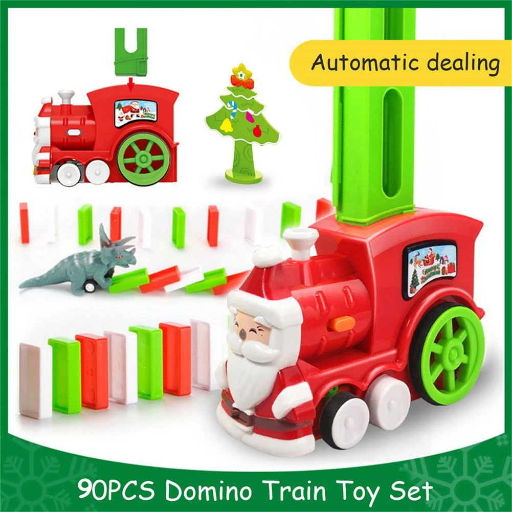 80PCS Domino Train Toy Set Santa Claus 