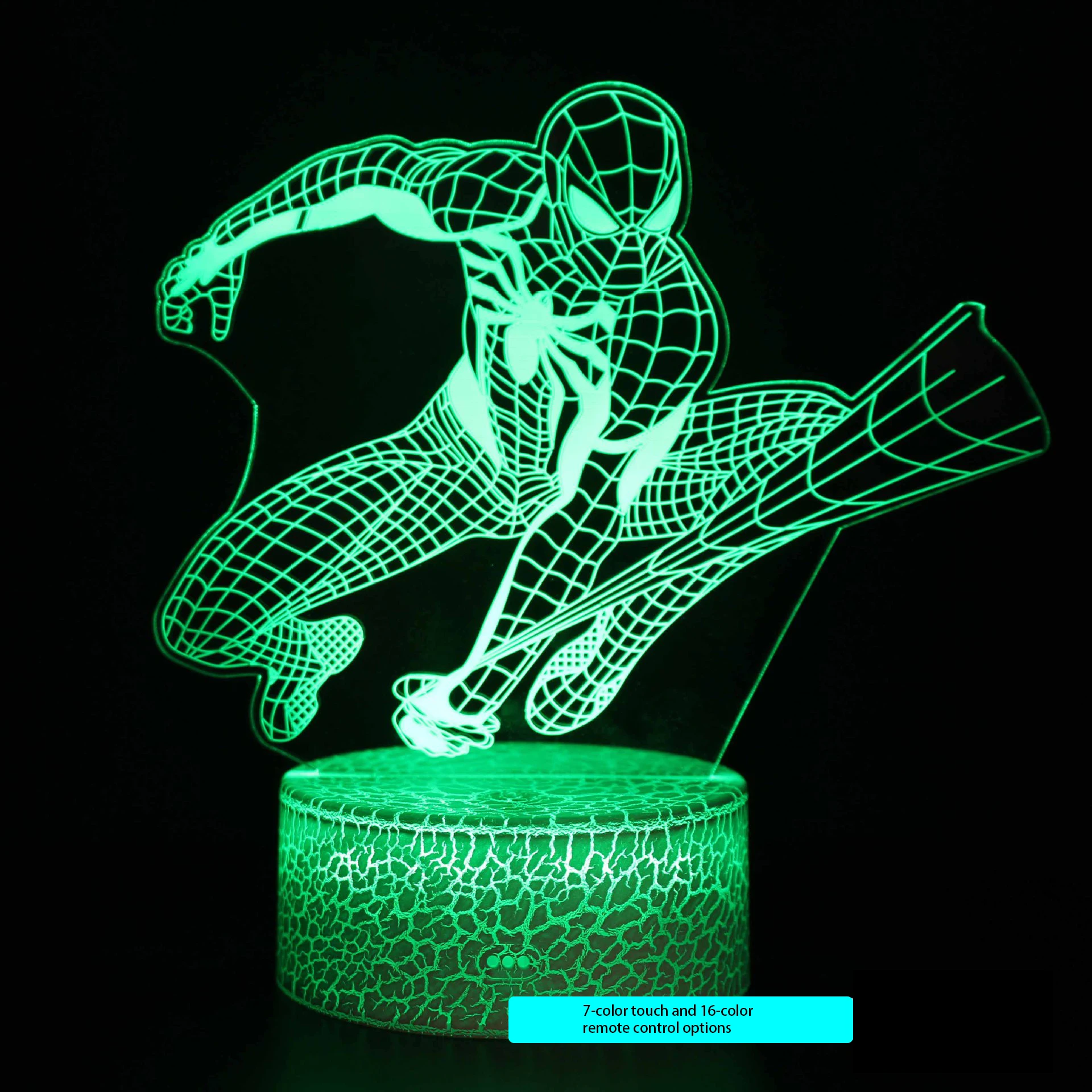 DISNEY Spider-Man 3D Desk Lamp USB Stereo LED Night Light Illusion Light Surprise Birthday Gift LED Light Use USB and Battery night stand lamps Night Lights