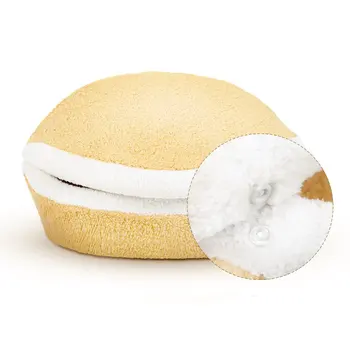 

Soft&Cute Hamburger Pet Bed Cat Nest Cat Four Seasons Closed Cat Sleeping Bag Cat Bed Shell Pet Nest Zipper Cat Nest