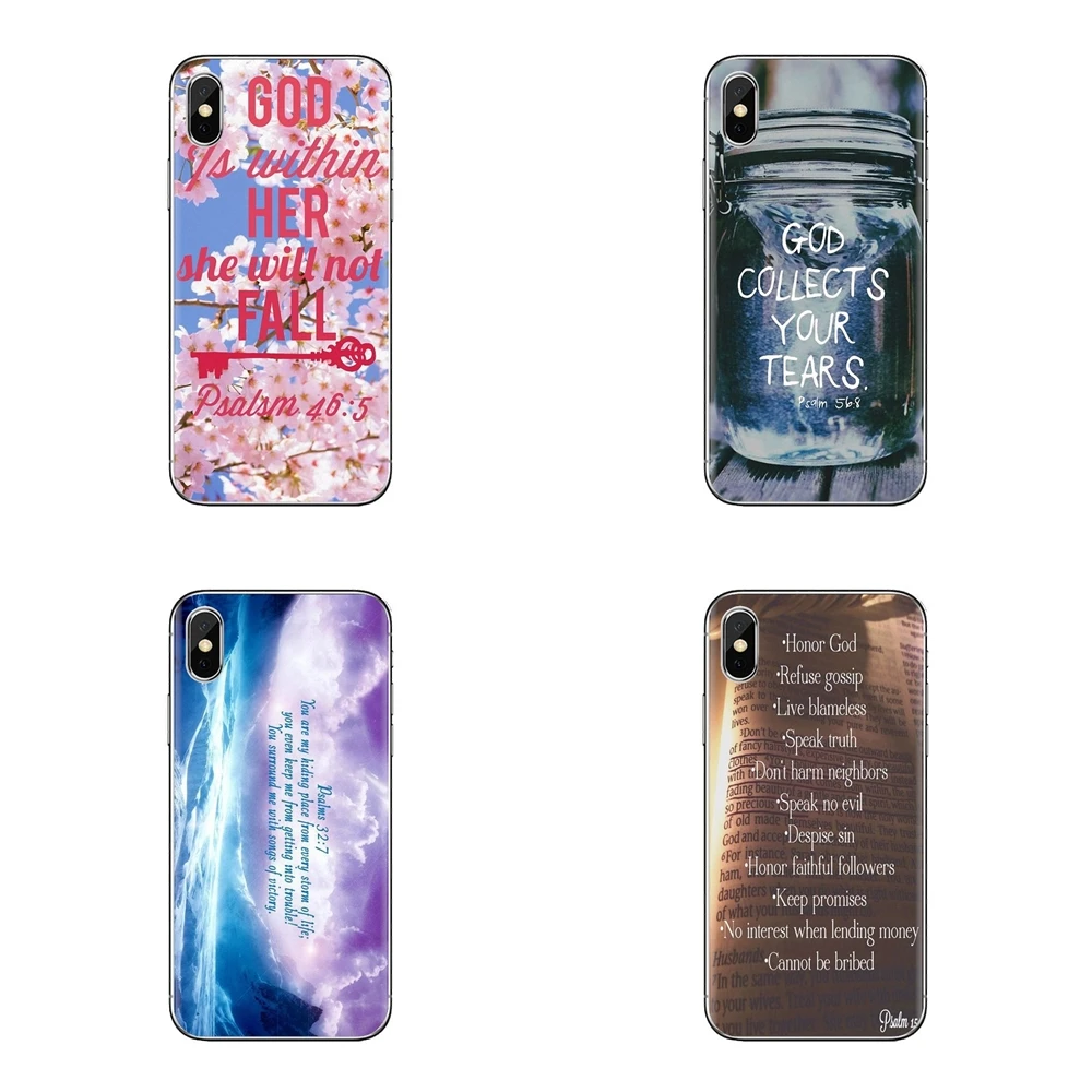 Psalms-книга цитаты из Библии чехол для iPhone XS Max XR X 4 4s 5 5S 5C SE 6 6S 7 8 Plus samsung Galaxy J1 J3 J5 J7 A3 A5