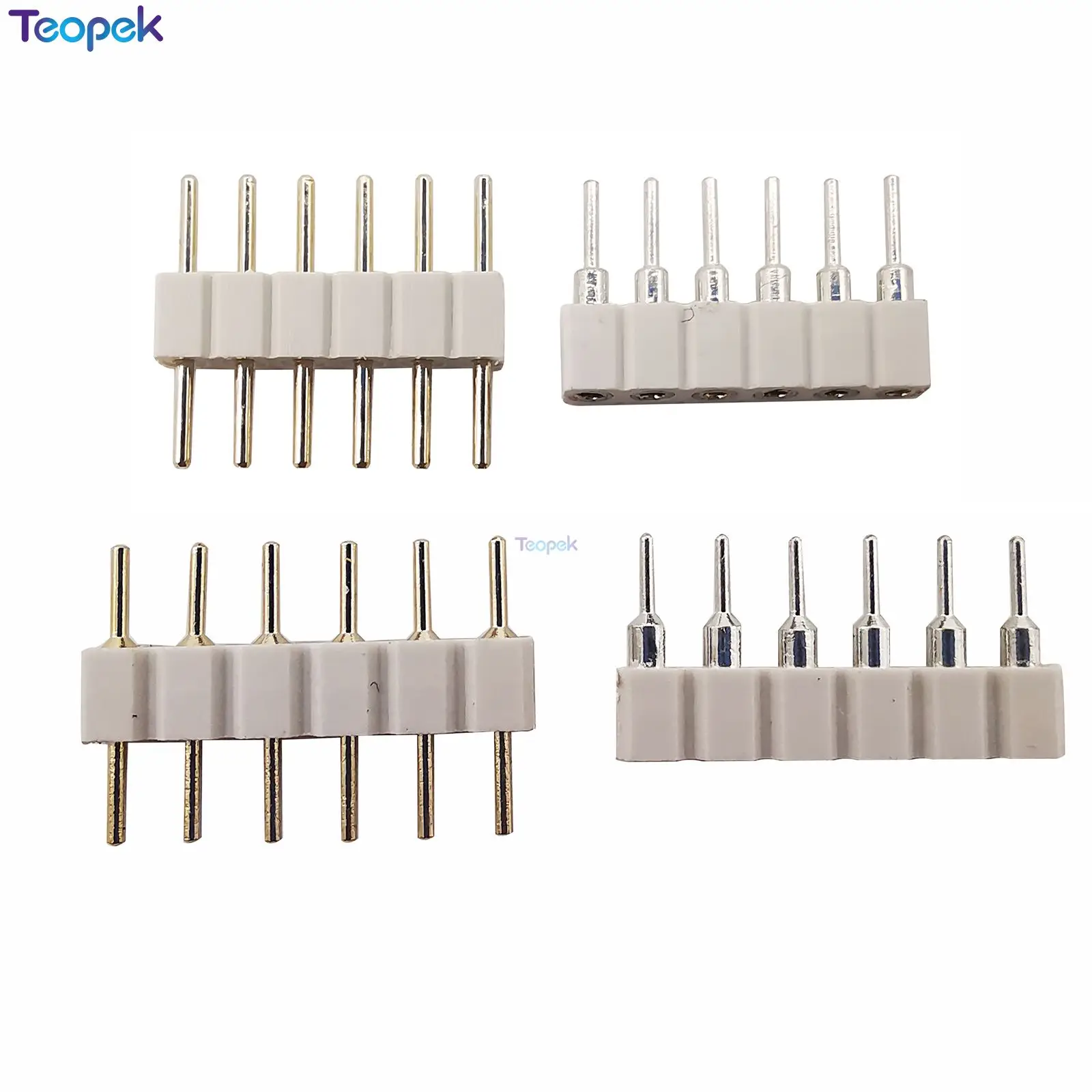 20pcs 6pin LED Connector, 6 Pin 2.0mm or 2.54mm Needle Distance, Male to Male/ Female Connector For RGB CCT LED Strip