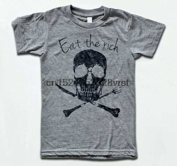 Футболка Eat The Rich-Тройная Винтажная Футболка-череп ретро Цитата тату панк |