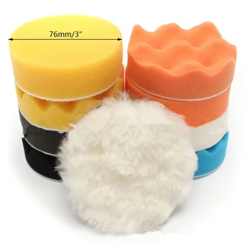 

11Pcs 3inch Car Polishing Disc Self-Adhesive Sponge Wool Wheel Polishing Pad H4GC