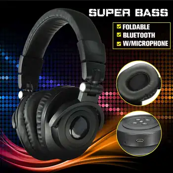 

Wireless bluetooth 4.0 Headphones Foldable Noise Cancelling Bass Stereo Sound Headset Built-in Mic for PC Phone