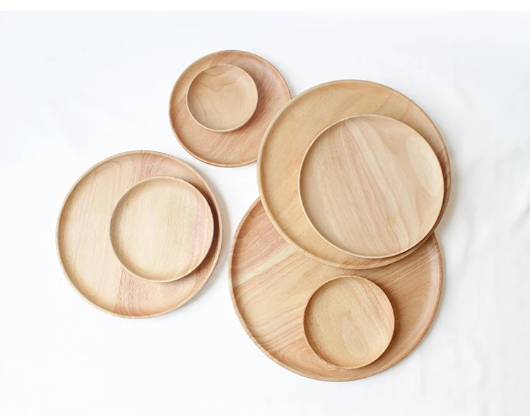 Японский Резиновый деревянный круглый обеденный лоток для хранения тарелок прямоугольный поднос для сервировки говяжьего стейка фруктовый поднос для закусок ресторанные столовые приборы для еды