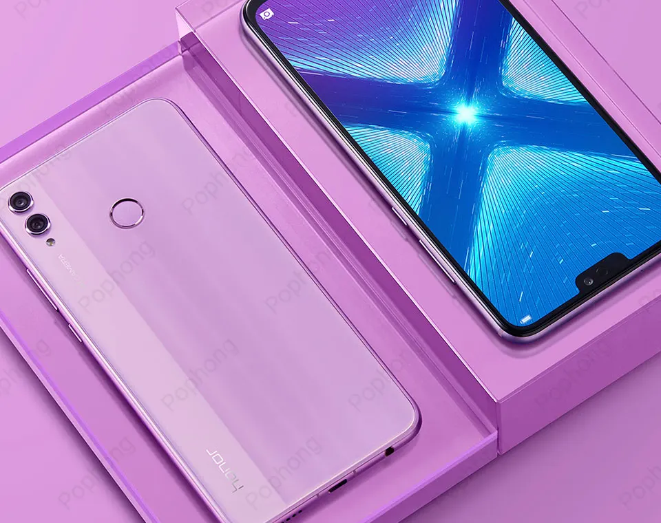 Мобильный телефон HONOR 8X с глобальной прошивкой, 4 ГБ, 64 ГБ, Восьмиядерный процессор Kirin 710, 6,5 дюймов, Android 9,0, 3750 мА/ч, сканер отпечатков пальцев, 20 МП