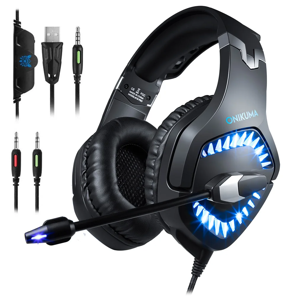 

Head-mounted game player headset RGB luminous stereo active noise reduction game dedicated headset