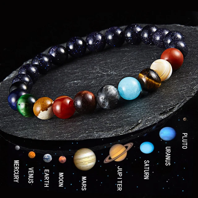 Eight Planets Natural Stone Beads Universe Yoga Chakra Galaxy Solar System  Beads For Jewelry Making Diy Women Bracelet - AliExpress