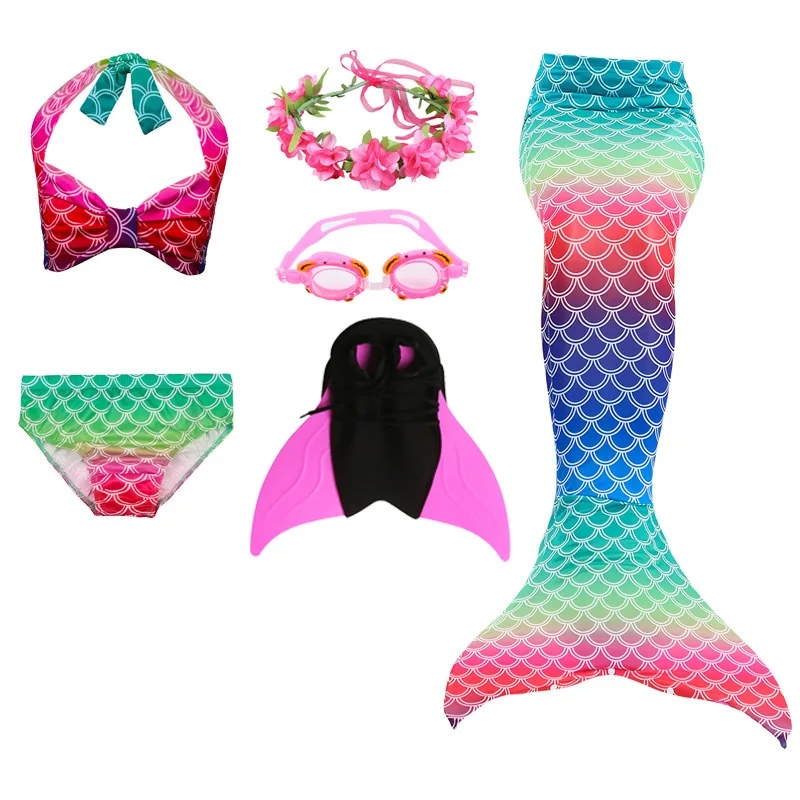 Хвост русалки, маленький необычный хвост русалки, моноласта для плавания, бикини, купальный костюм, хвост русалки, купальный костюм для косплея - Цвет: Package list 1-01