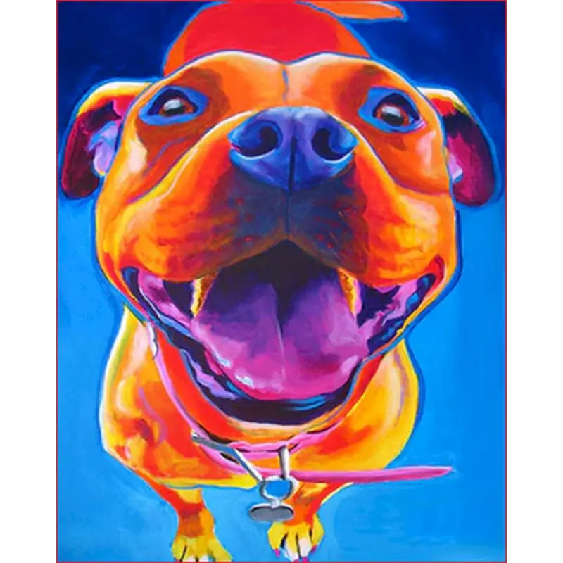 

RUOPOTY Framed Pictures By Number Color dog Gift DIY Oil By Numbers Animals Acrylic Paint Abstract Modern Wall Art Canvas