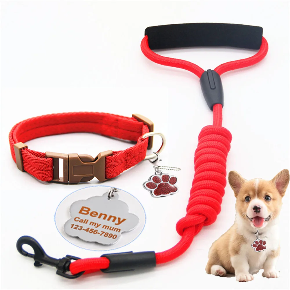 

Custom Dog Collars Leather Puppy Cat Dog Tag Personalized Pet Nameplate ID Anti-lost For Small Medium Large Dogs drop shiping