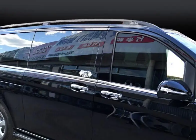 Автомобильный Стайлинг ABS Хромированная Автомобильная отделка для оконной рамы 8 шт. для Mercedes Benz V250 V260 V260L V220 vito автомобильные аксессуары