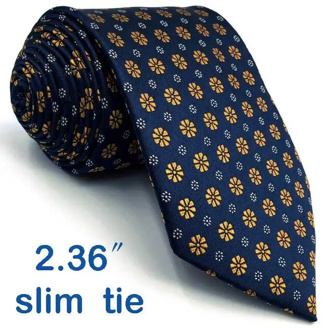 F18 синий золотой цветочный мужские аксессуары галстук Набор Мода XL деловой носовой платок подарок тонкий 6 см галстук - Цвет: Skinny Size Tie