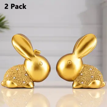 

Resin Rabbit Crafts Ornaments Creative Home Decoration Sculpture Desk Decor Figurines Lucky Rabbit Decor