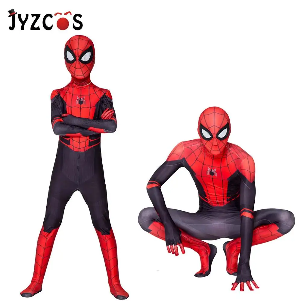 JYZCOS/колготки с героями мультфильма «Человек-паук»; костюм супергероя для костюмированной вечеринки; костюм Человека-паука; комбинезоны; костюм на Хэллоуин - Цвет: Red Lens