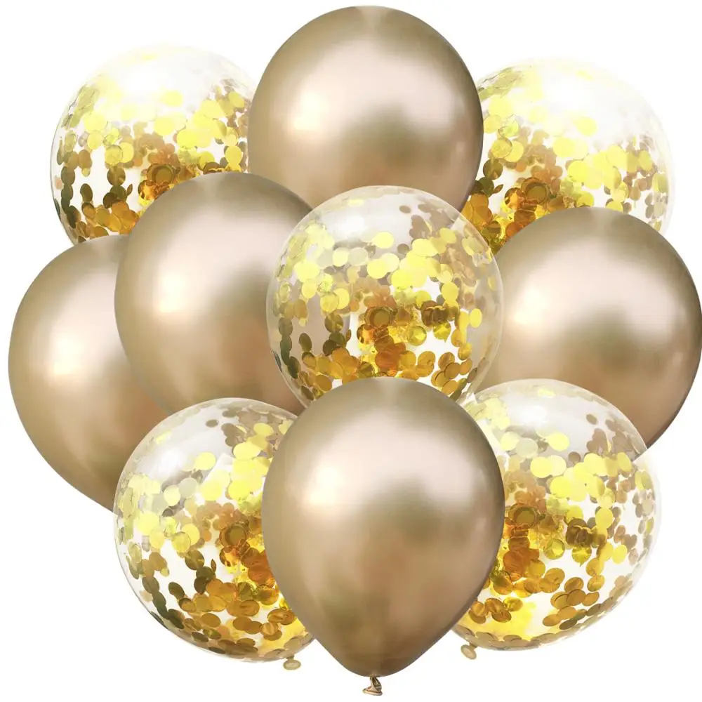 10 шт. 12 дюймов металлические цвета латексные воздушные шары конфетти надувные воздушные шары шар для дня рождения Свадебные Воздушные шары