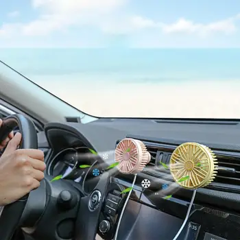 

Car Air Outlet Fan Multifunctional Usb Interface Mini Seven-Blade Led Lighting Car Fan For Car Air Vent Mounted