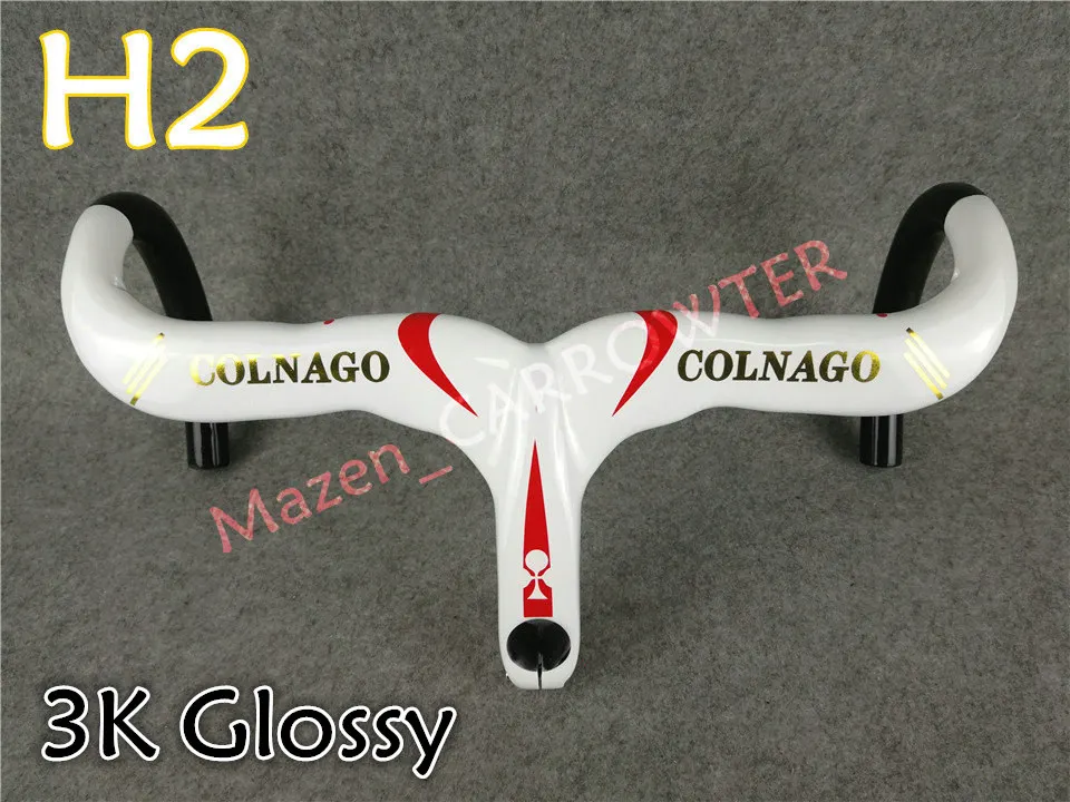 Белые с золотым логотипом Colnago C64 карбоновые шоссейные рамы, седло для бутылки, клетки 50 мм карбоновые колеса UPS XDB - Цвет: Just Handlebar