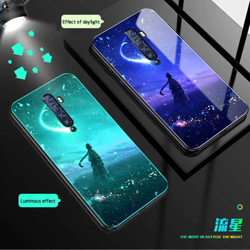 05 Чехол в виде светящегося стекла для OPPO Reno Ace Reno 2 2Z 2F чехол задняя крышка для Realme XT X2 Pro K5 Realme 5pro Realme Q A11X чехол для телефона - Цвет: 05