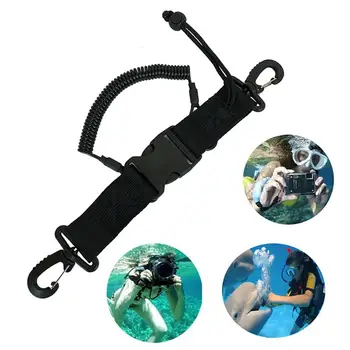 

Durable Scuba Diving Lanyard Diving Camera Safety Anti Lost Coil Rope Nylon Buckle Clip Climb Carabiner Hook for Underwater