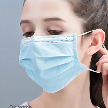 

50PCS Protective Mask Disposable Mask, Thickened Breathable Muzzle Blue Flat Mask Available