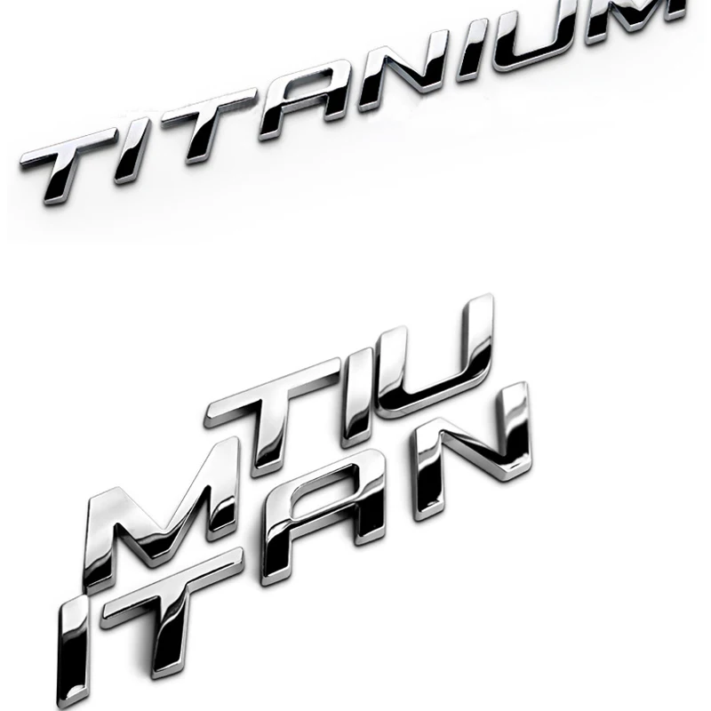  DSYCAR 1Pcs 3D Metal TITANIUM Car Side Fender Rear Trunk Emblem Badge Sticker Decals for Ford EcoBo