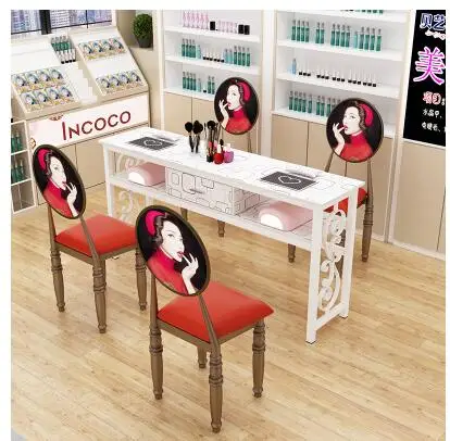 Net Red Nail Table Chair Set Special Deals Economical Nail Table Single Double Chair Simple Decoration