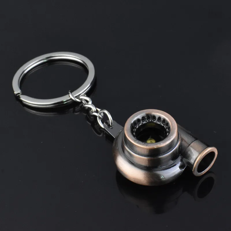 Auto Accessories Modified Turbo Metal Keychain Blower Hair Dryer Key Ring Chain Hanging