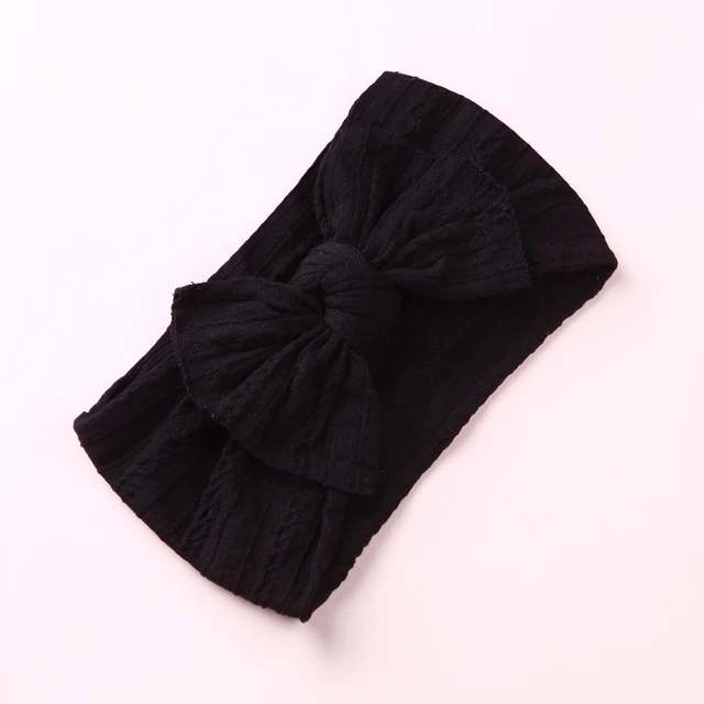 Cable Knitting Baby Girl Headband Material Nylon Bows Child Turban Newborn Baby Girl Hair Ribbon Accessories Headwear Headwraps 1