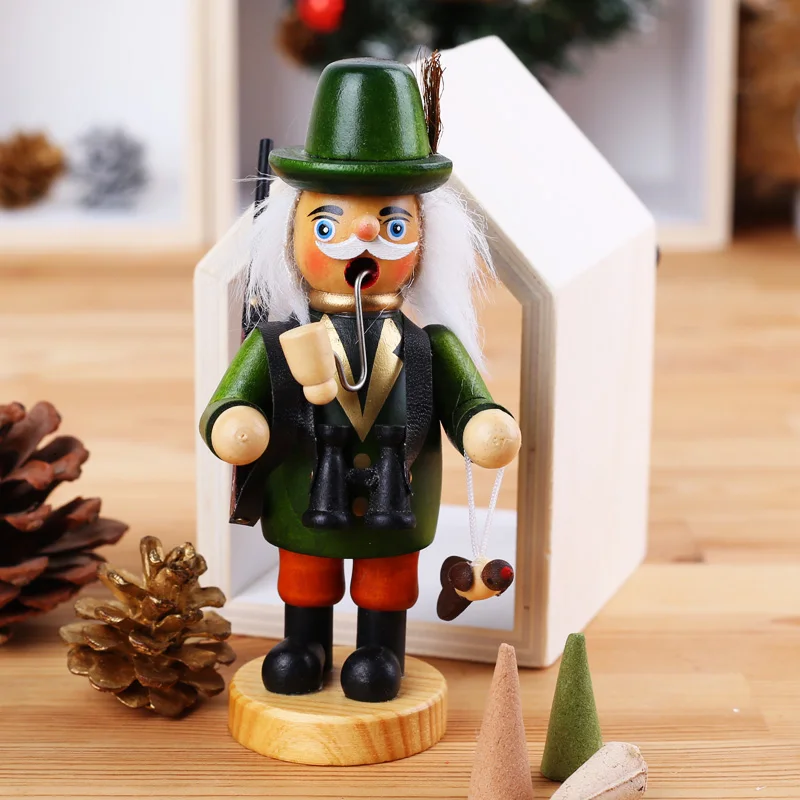 

Christmas German-Style Smoke Dolls Statue Pipe People Puppet AromaStone Wood Craftwork Christmas Home Decoration R3478