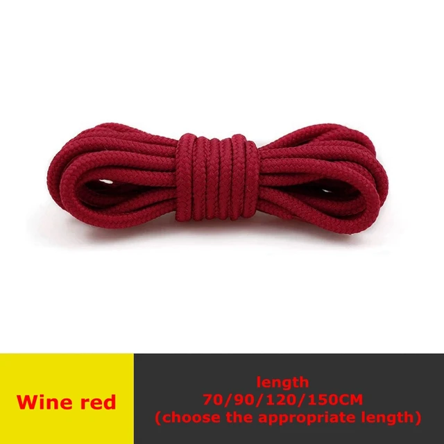 1 Pair Round Shoelaces Top Quality Polyester Classic Off White Shoe Laces Do Not Fade Outdoor Leisure Sneakers Shoelace Unisex Wine red