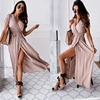 Boho Polka Dot Long Dresses Women Split Short Sleeve Summer Casual Dress 2022 Streetwear Black Maxi Dress Vestidos ► Photo 2/6