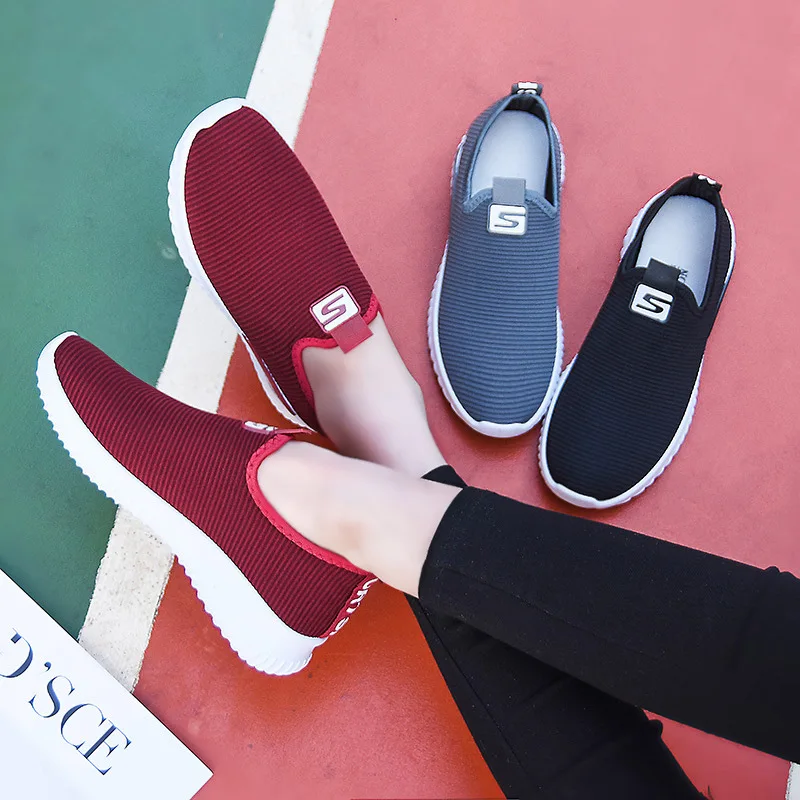 

2019 New Autumn Casual Sports Korean-style Running Versatile WOMEN'S Shoes Wearable Shoes STUDENT'S Shoes Adult Flat Heel Fashio