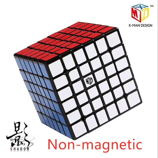 Qiyi X-MAN Shadow/Shadow M 6x6x6 Магнитный магический куб Qiyi 6x6 Магнитный скоростной куб Shadow M 6x6 cubo magico Магнитный 6x6 куб - Цвет: Regular-Black