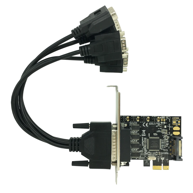 

Pcieto Com Card Computer Expansion Port Pcie9 Pin Serial Card 4 Port RS232 Multi-user Card 5v1 / 2V Power Supply