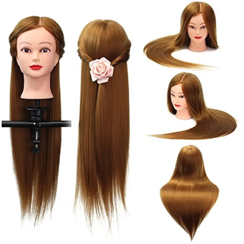 CAMMITEVER 50cm Styling Mannequin Head Golden Long Hair Hairstyle Female Hairdressing Training Doll | Дом и сад