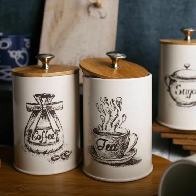 3Pcs/Set Storage Tanks Kitchen Utensils Multifunction Tea Coffee Sugar Box Case