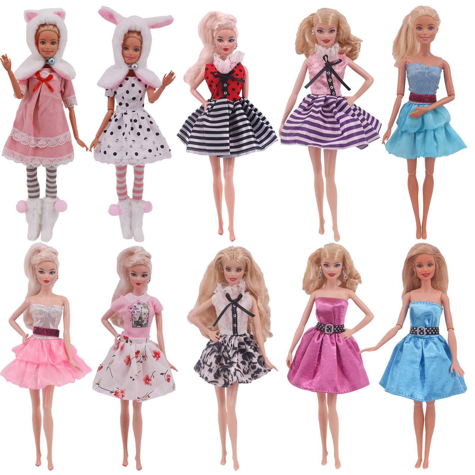 Barbiees Doll Clothes Handmade Dress&Skirt For 11.8 Inch Barbiees and BJD Doll Girl`s Toy Gifts