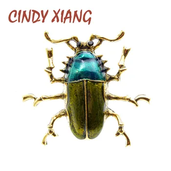

CINDY XIANG Enamel Beetle Brooches Fashion Insect Pin Spring Design Jewelry Vintage Accessories High Quality New 2020