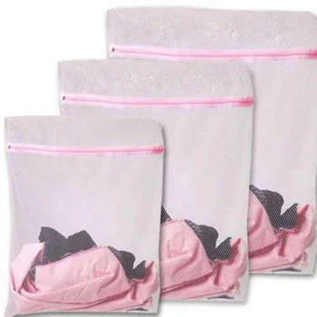 

Zippered Mesh Laundry Wash Bags Foldable Lingerie Bra Socks Underwear Washing Machine Clothes Protection Net Travel Storage Bag