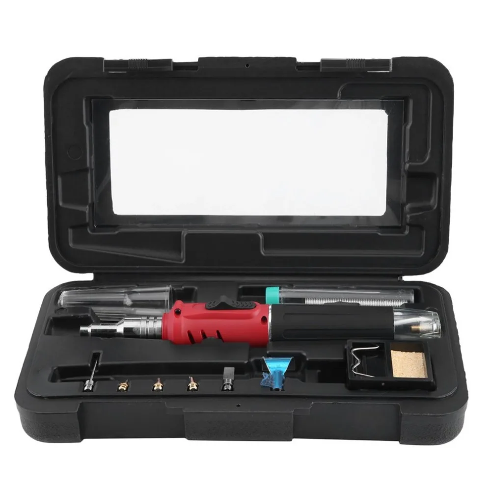 

10 in 1 Butane Gas Soldering Iron Set 26ml Welding Kit Torch Pen Style Design Compact Lightweight For Heat Gun Flame Gun