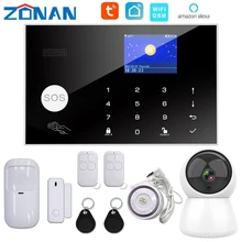 Zonan Tuya Wifi Security Alarm System App Control With IP Camera Auto Dial Motion Detector Wireless Home Smart Gsm Alarm Kit