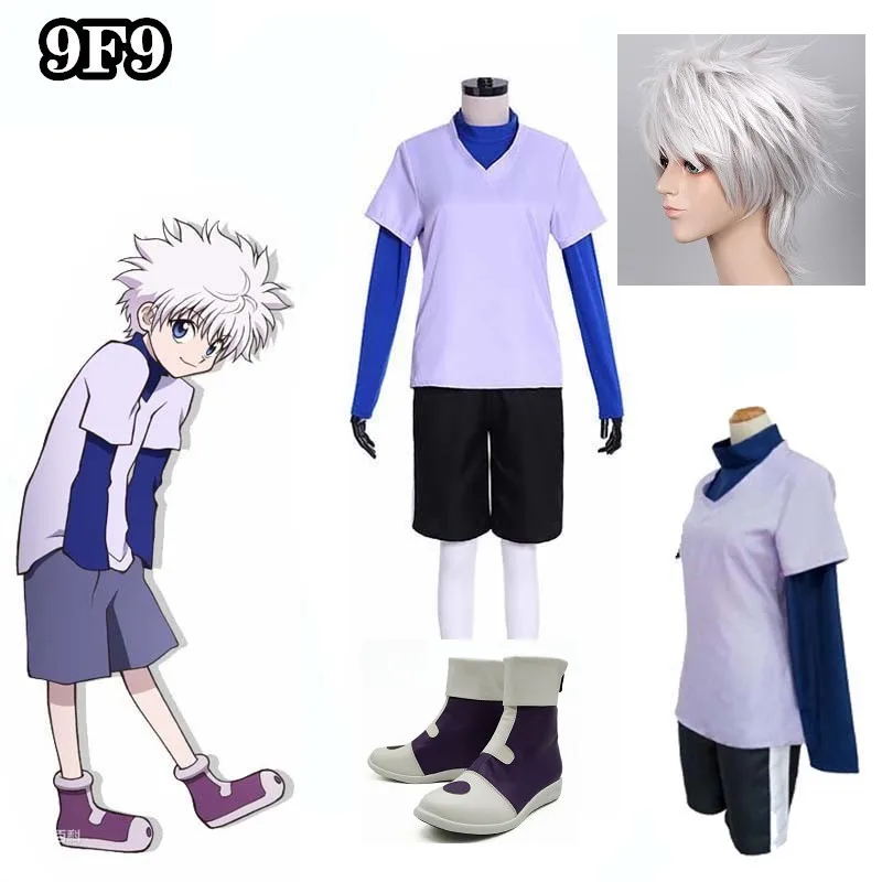 Hunter X Hunter Killua Zoldyck Anime Cosplay Traje Número 99 Emblema Homens  E Mulheres Halloween Cosplay Traje Conjunto Completo Peruca Sapatos -  Trajes De Cosplay - AliExpress